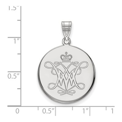 College of William & Mary 10K White Gold Of Large Disc Pendant – view 2
