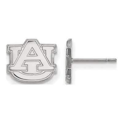 Auburn University 10K White Gold A-U Extra Small Stud Earrings