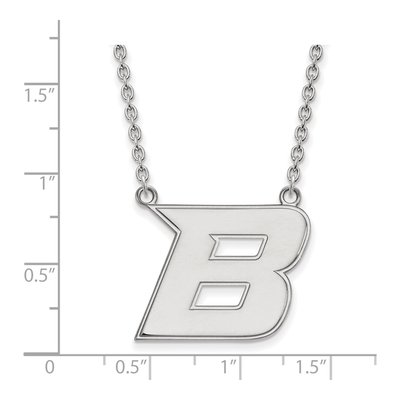 Boise State University 10K White Gold Large Letter B Necklace – view 2