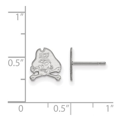 East Carolina University 10K White Gold Pirate Extra Small Stud Earrings – view 2