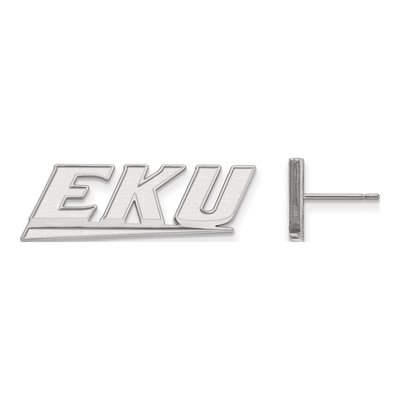 Eastern Kentucky University 10K White Gold E-K-U Small Stud Earrings