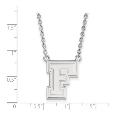 Fordham University 10K White Gold Large Letter F Necklace – view 2