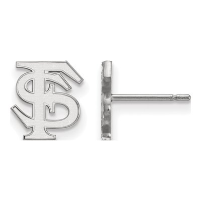 Florida State University 10K White Gold F-S Extra Small Stud Earrings