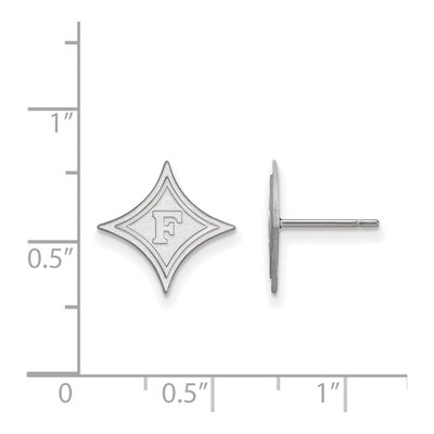 Furman University 10K White Gold Small Stud Earrings – view 2