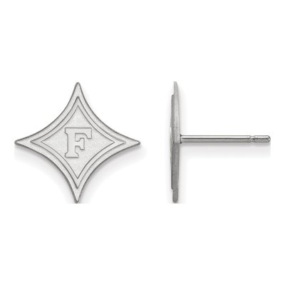 Furman University 10K White Gold Small Stud Earrings