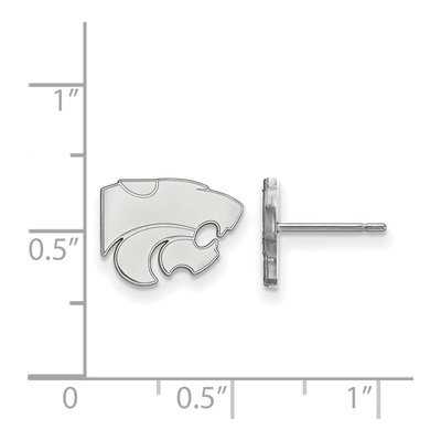 Kansas State University 10K White Gold Wildcat Extra Small Stud Earrings – view 2