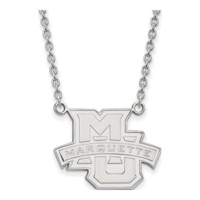 Marquette University 10K White Gold Large Necklace