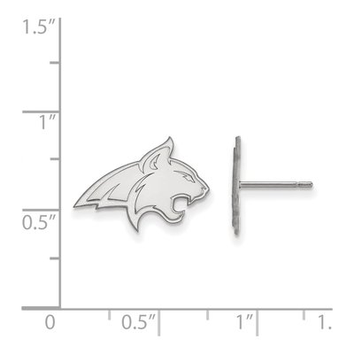 Montana State University 10K White Gold Bobcat Small Stud Earrings – view 2