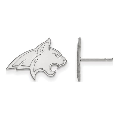 Montana State University 10K White Gold Bobcat Small Stud Earrings