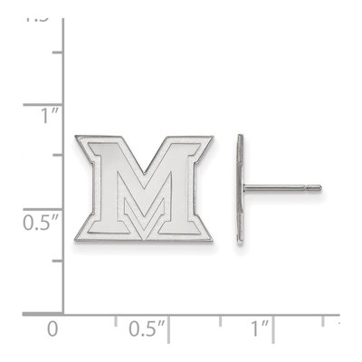 Miami University 10K White Gold Ohio Letter M Stud Earrings – view 2