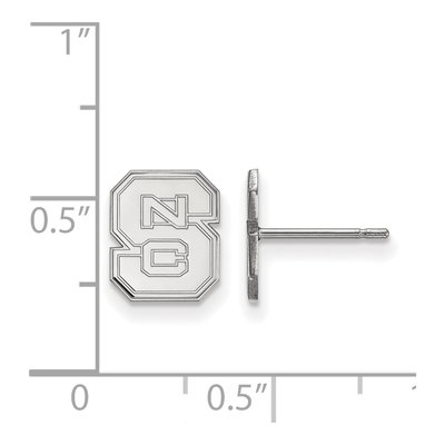 North Carolina State University 10K White Gold N-C-S Extra Small Stud Earrings – view 2