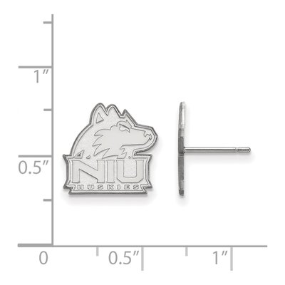 Northern Illinois University 10K White Gold N-I-U Huskies Small Stud Earrings – view 2
