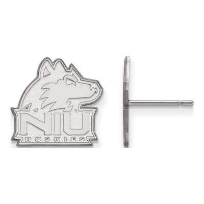 Northern Illinois University 10K White Gold N-I-U Huskies Small Stud Earrings