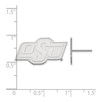 Oklahoma State University 10K White Gold O-S-U Small Stud Earrings – view 2