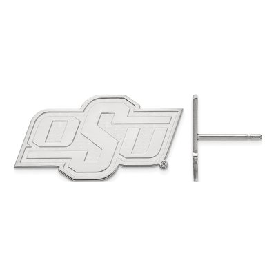 Oklahoma State University 10K White Gold O-S-U Small Stud Earrings
