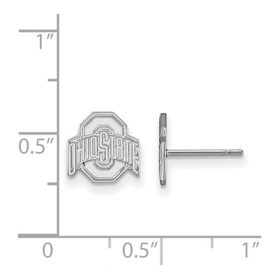 Ohio State University 10K White Gold Extra Small Stud Earrings – view 2