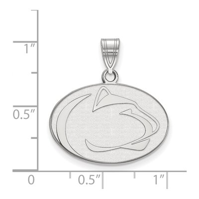 10K White Gold Logoart Penn State University Lion Medium Pendant – view 2