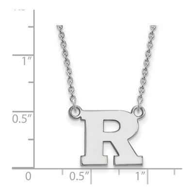 Rutgers University 10K White Gold Small Letter R Necklace – view 2