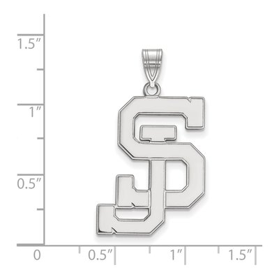San Jose State University 10K White Gold S-J Extra Large Pendant – view 2