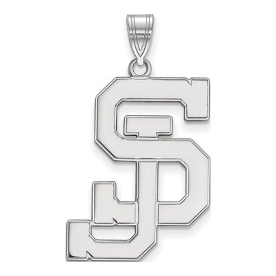 San Jose State University 10K White Gold S-J Extra Large Pendant