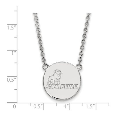 Samford University 10K White Gold Large Disc Necklace – view 2