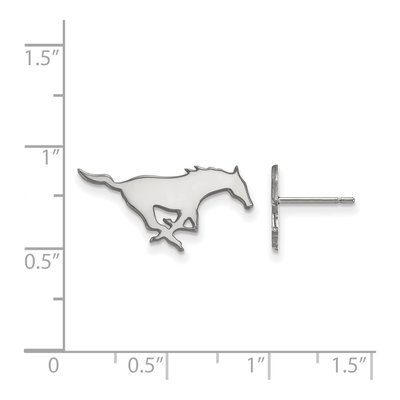Southern Methodist University 10K White Gold Mustang Small Stud Earrings – view 2