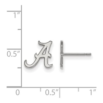 University of Alabama 10K White Gold Extra Small Letter A Stud Earrings – view 2