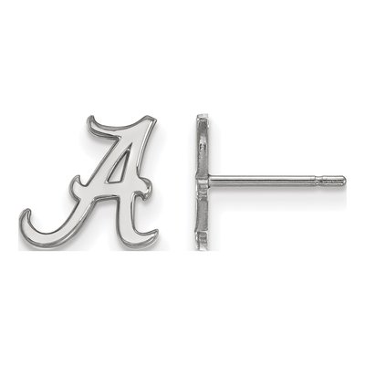 University of Alabama 10K White Gold Extra Small Letter A Stud Earrings
