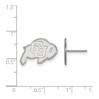 University of Colorado 10K White Gold Buffalo Small Stud Earrings – view 2
