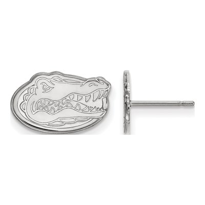 University of Florida 10K White Gold Gator Stud Earrings