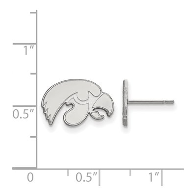University of Iowa 10K White Gold Hawk Extra Small Stud Earrings – view 2
