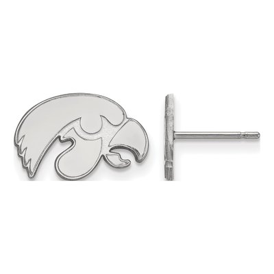 University of Iowa 10K White Gold Hawk Extra Small Stud Earrings