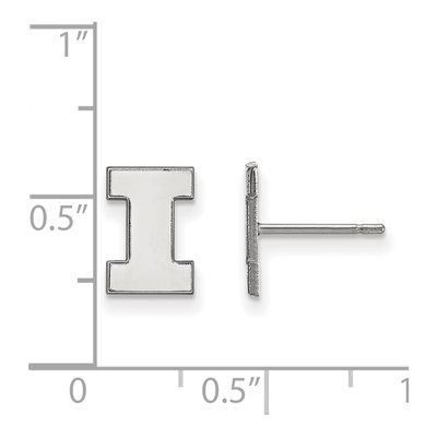 University of Illinois 10K White Gold Letter I Stud Earrings – view 2
