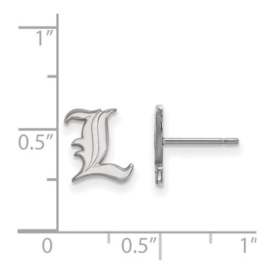 University of Louisville 10K White Gold Cardinals Extra Small Letter L Stud Earrings – view 2