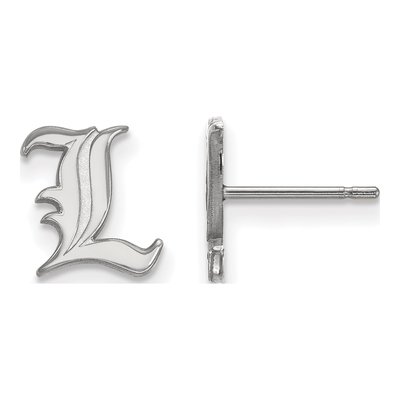 University of Louisville 10K White Gold Cardinals Extra Small Letter L Stud Earrings
