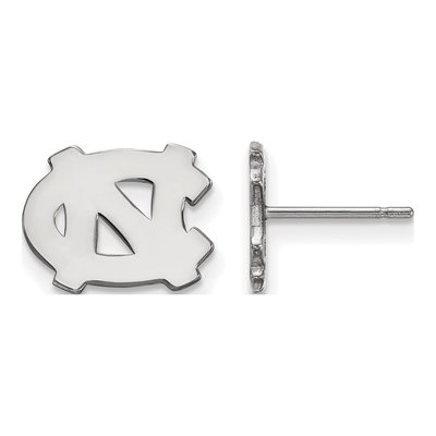 University of North Carolina 10K White Gold N-C Extra Small Earrings