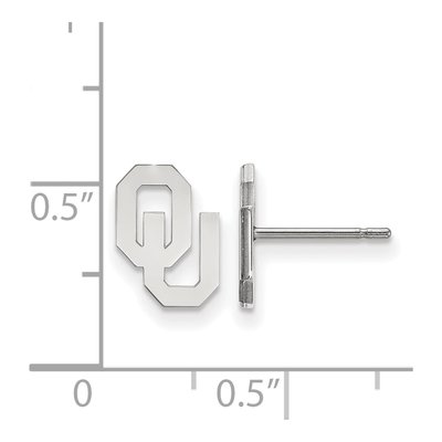 University of Oklahoma 10K White Gold O-U Extra Small Earrings – view 2