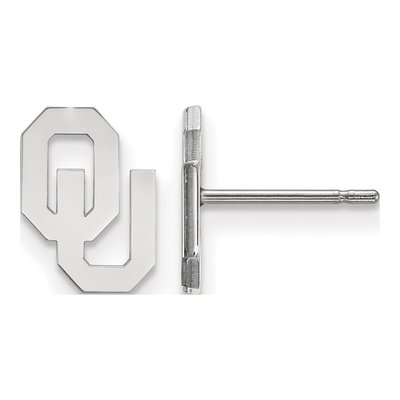 University of Oklahoma 10K White Gold O-U Extra Small Earrings
