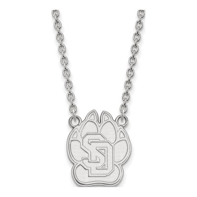 University of South Dakota 10K White Gold Large Necklace