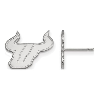 University of South Florida 10K White Gold Bull Small Stud Earrings