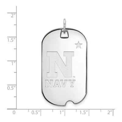 United States Naval Academy 10K White Gold Us Large Dog Tag Pendant – view 2