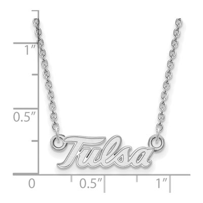 University of Tulsa 10K White Gold T-U Small Necklace – view 3