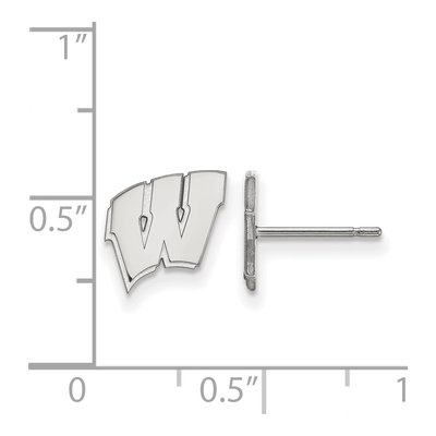 University of Wisconsin 10K White Gold Letter W Earrings – view 2