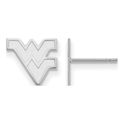 West Virginia University 10K White Gold W-V Earrings