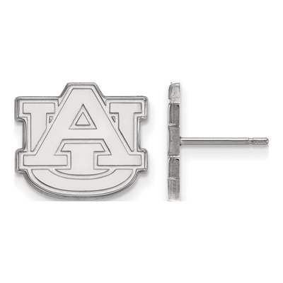 Auburn University 10K White Gold A-U Small Stud Earrings