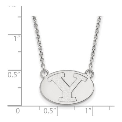 Brigham Young University 10K White Gold Small Letter Y Necklace – view 2