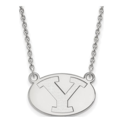 Brigham Young University 10K White Gold Small Letter Y Necklace