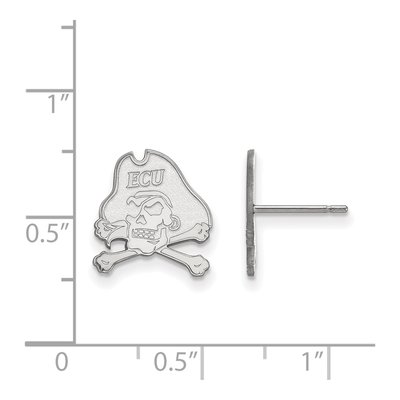 East Carolina University 10K White Gold Pirate Small Stud Earrings – view 2