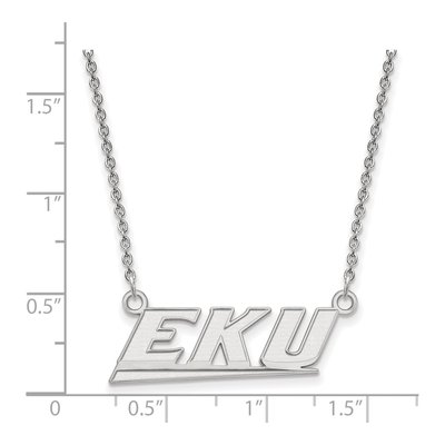 Eastern Kentucky University 10K White Gold E-K-U Small Necklace – view 2
