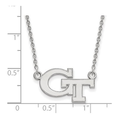 Georgia Institute of Technology 10K White Gold G-T Small Necklace – view 2